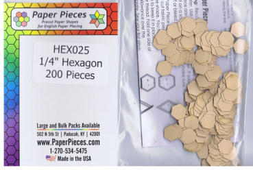 Patchworkkarton Hexagon 1/4 ",200 St